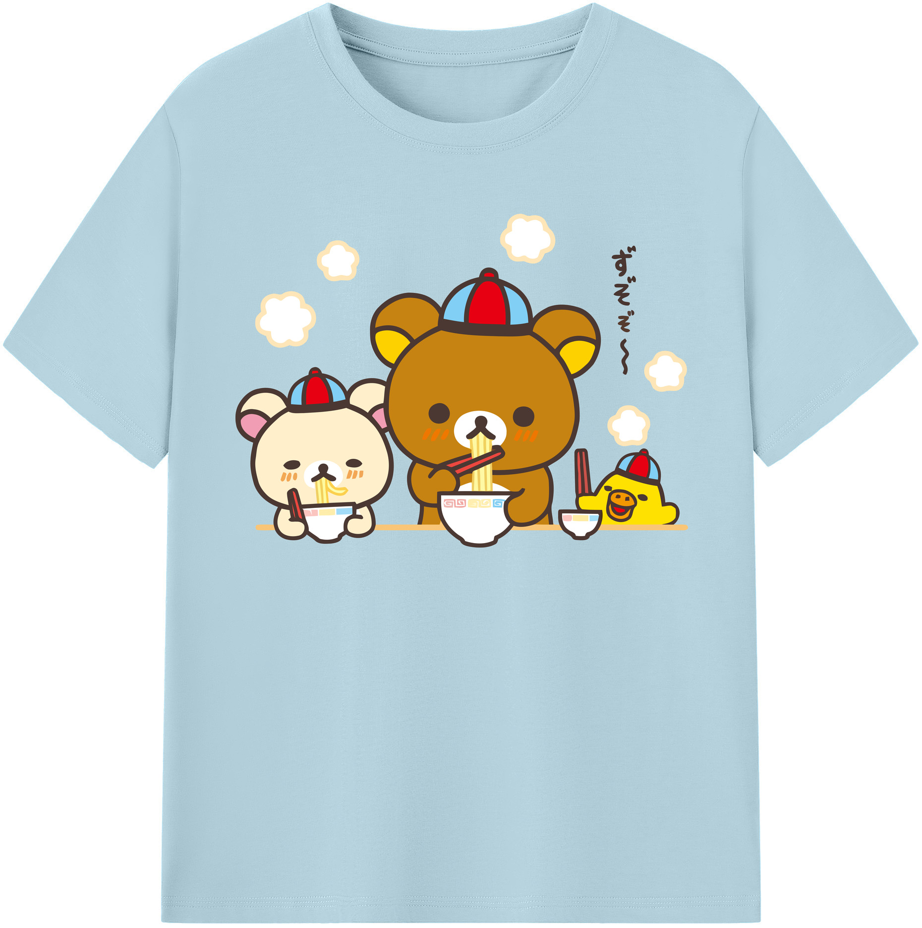 （画像用） リラックマ リラックマ キイロイトリ Rilakkuma Korilakkuma Kiiroitori 綿100％半袖Tシャツ（フロントプリント）